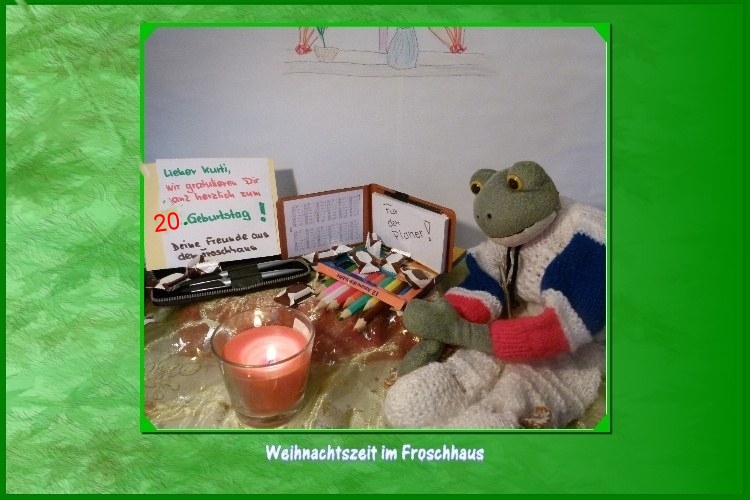 "Mit dem Geschenk habt ihr mir eine gro&szlig;e Freude gemacht.Die Buntstifte und die Schreibgarnitur kann ich gut f&uuml;r meine Planungsarbeit gebrauchen,"bedankt sich Kurti bei seinen Freunden.