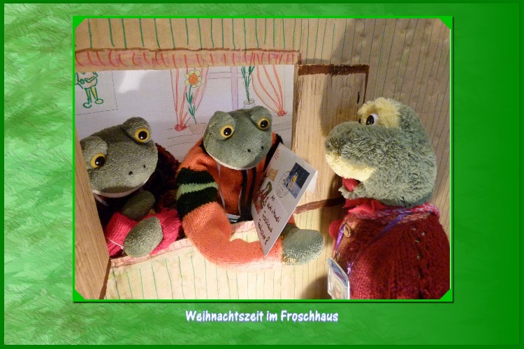 "Das ist eine gute Nachricht", sagt Poldi , "sobald Kurti und Mondi aufgestanden sind wird der Brief verlesen." Richi:"Ich lege den Brief auf den Schreibtisch von Kurti und informiere alle anderen Freunde.Sie sollen in das Froschhaus kommen."Tommi:"Bitte sagt mir auch Bescheid wenn der Brief verlesen wird, ich mu&szlig; jetzt weiter Briefe austragen."Poldi:"Wir rufen dich an."